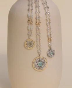 Collar DELCERRO Rayos Oro y Plata Espinela Cabujón | 10837