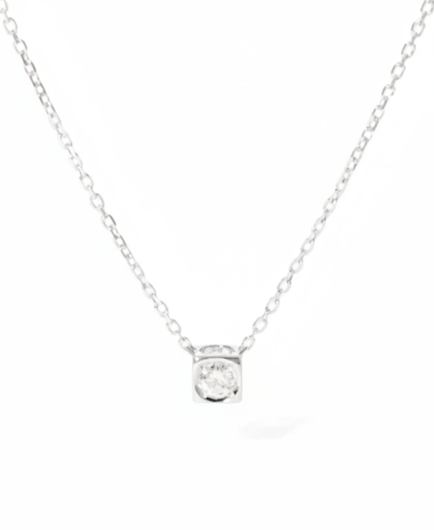 Collar Dinh Van Le Cube Diamant M Oro Blanco | 608113