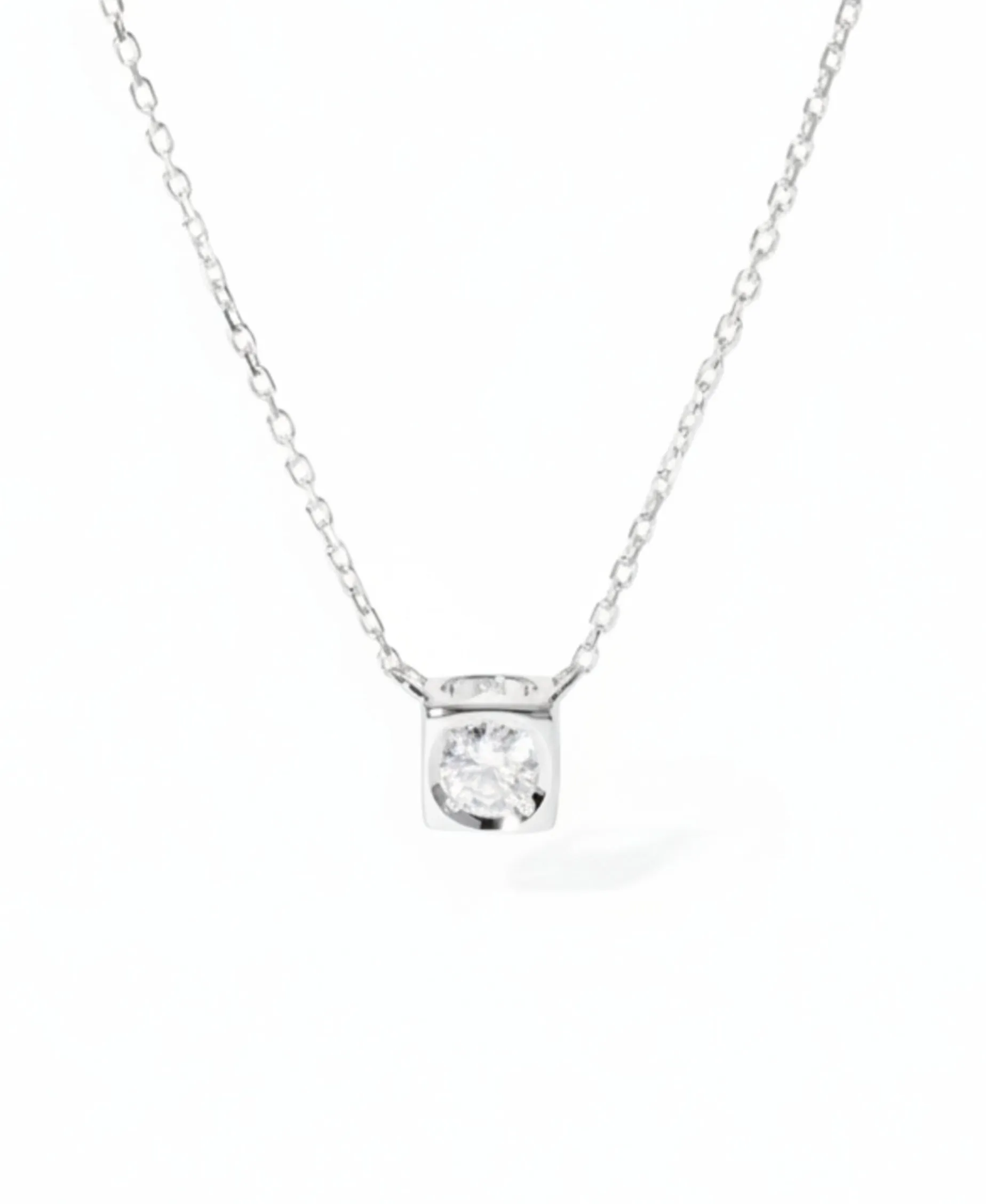Collar Dinh Van Le Cube Diamant XS Oro Blanco | 608312