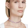 Collar Gargantilla Millenia SWAROVSKI Talla Octogonal Morado Baño Tono Oro | 5720486
