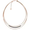 Collar Gargantilla Multihilos PESAVENTO DNA Spring Plata Baño Oro Rosa | WDNAG291