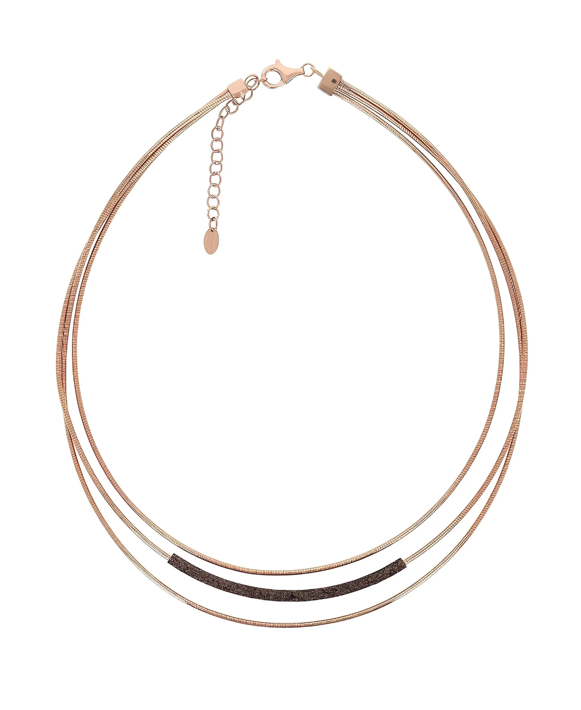 Collar Gargantilla Multihilos PESAVENTO DNA Spring Plata Baño Oro Rosa | WDNAG291