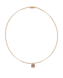 Collar Gargantilla PESAVENTO Colgante Cuadrado Marrón Plata Baño Oro Amarillo | WPSCG165