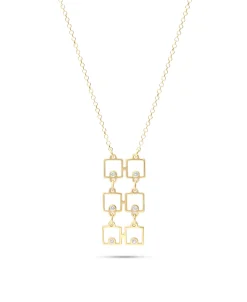 Collar Geométrico con Diamantes en Oro Amarillo