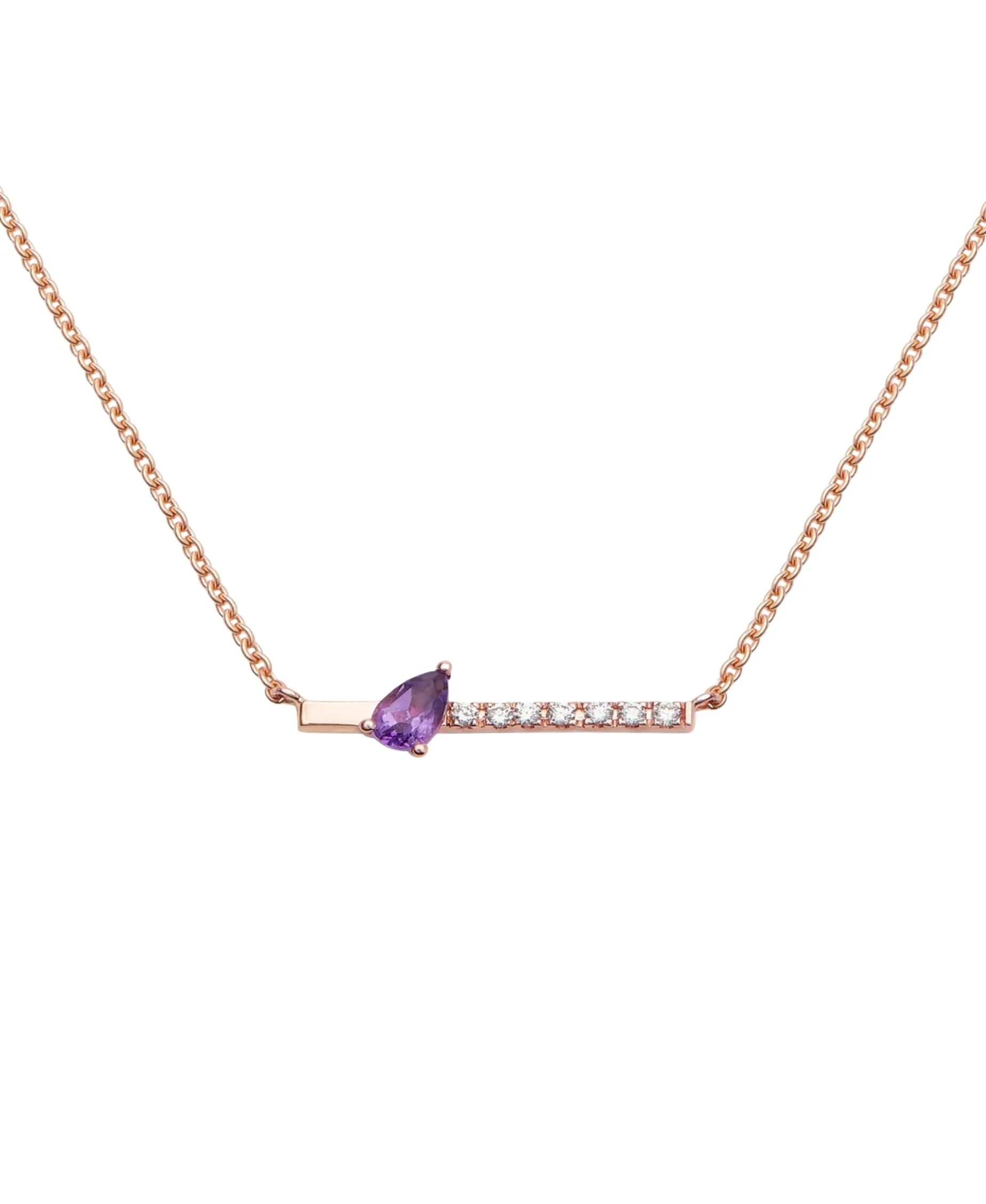 Collar Gold&Roses Herité Oro Rosa y Amatista | GR-571.3LB