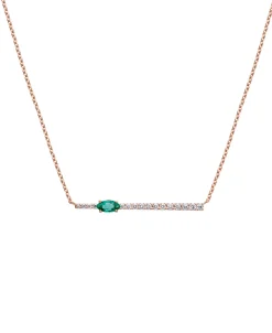 Collar Gold&Roses Spike Jardín de Aire Oro Rosa Diamantes y Esmeralda | GR-468.3EM