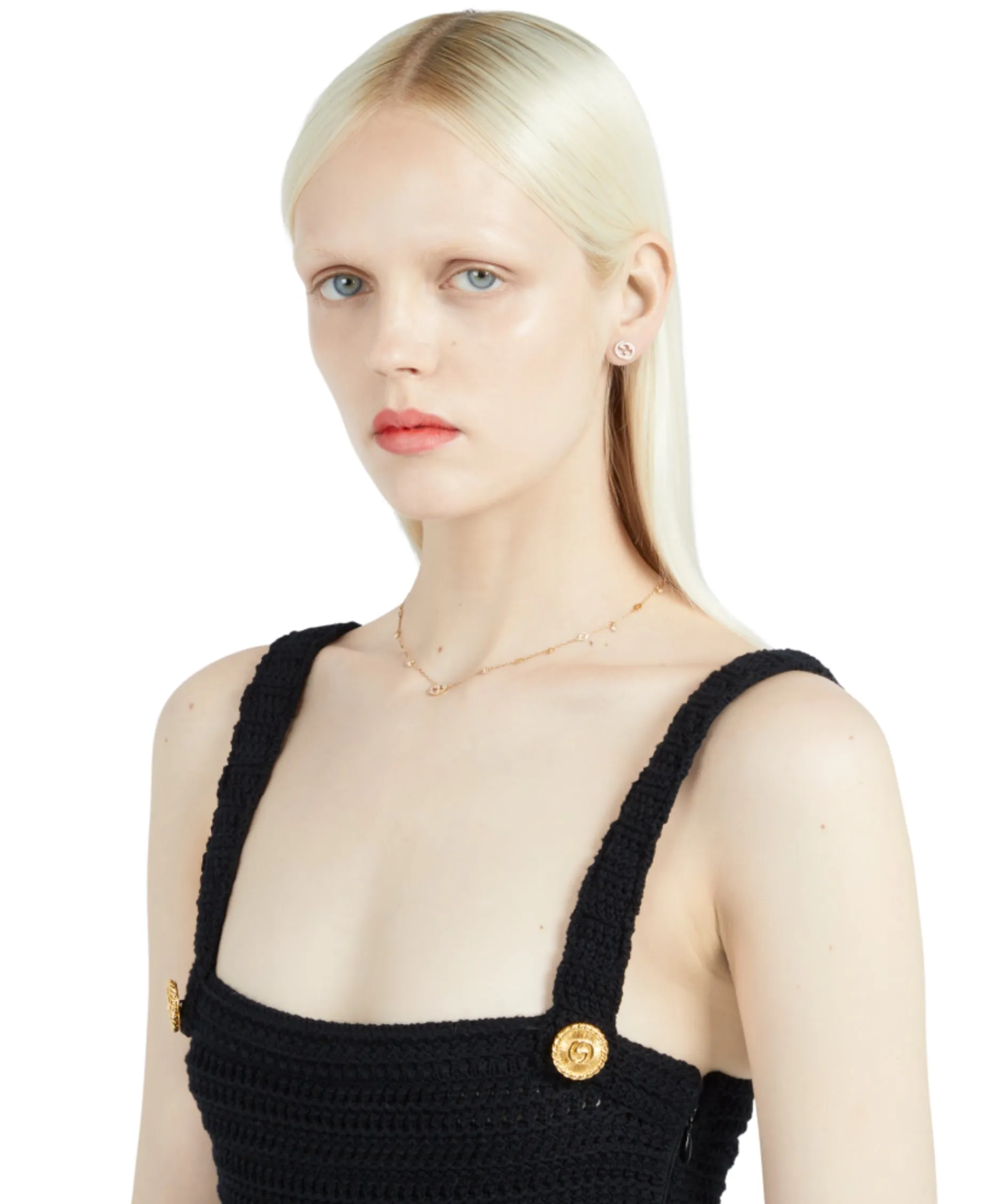 Collar Gucci Interlocking con Diamantes Oro Amarillo | YBB72940200200U