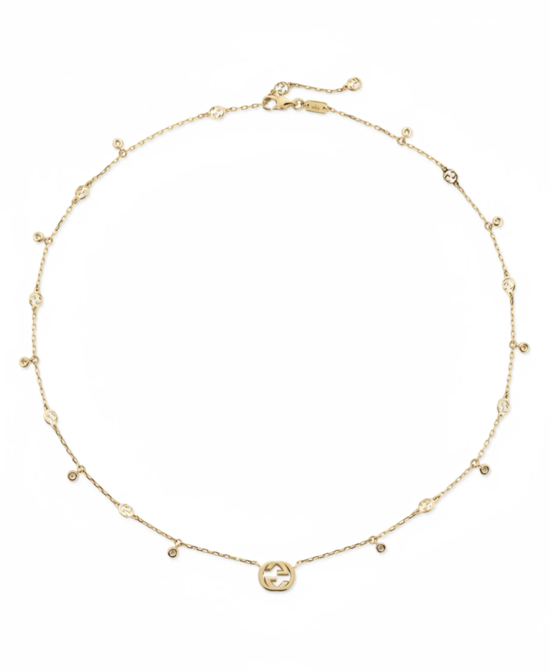 Collar Gucci Interlocking con Diamantes Oro Amarillo | YBB72940200200U