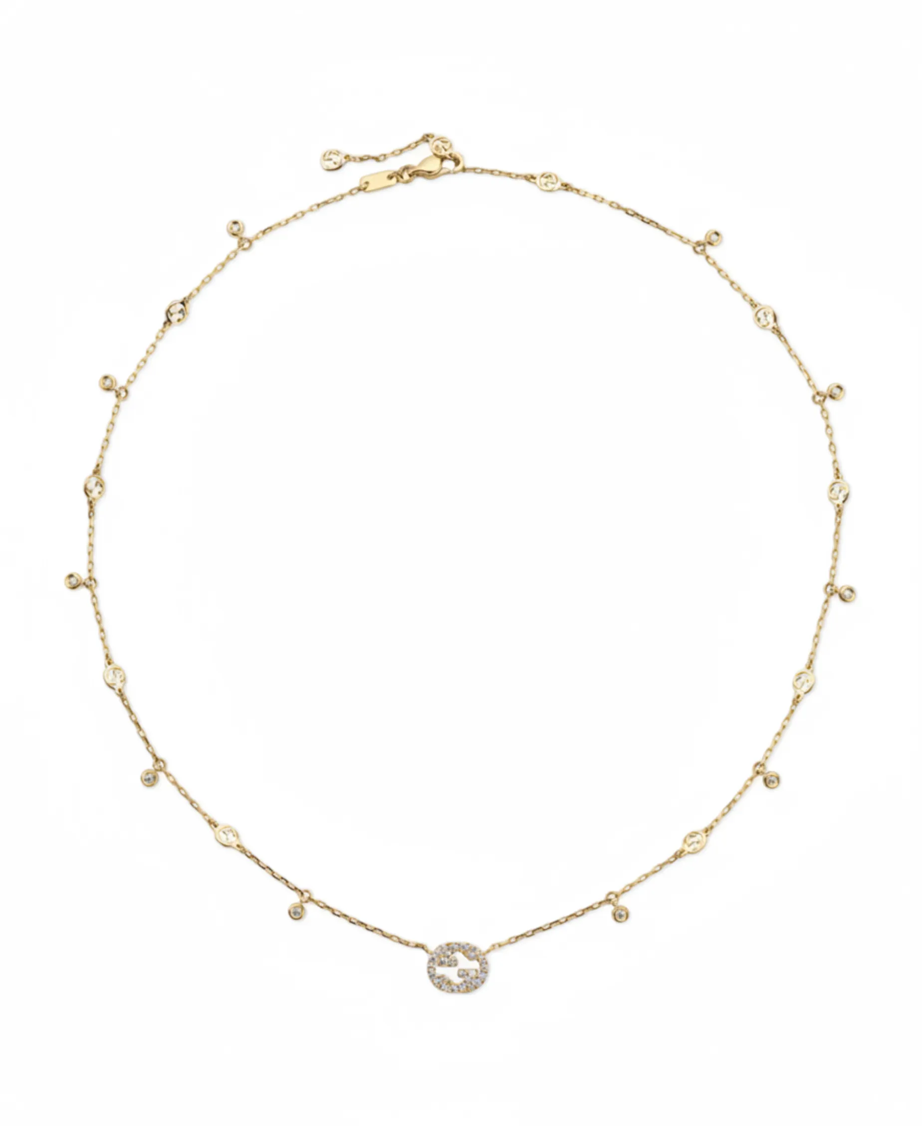 Collar Gucci Interlocking con Diamantes Oro Amarillo | YBB72940200200U