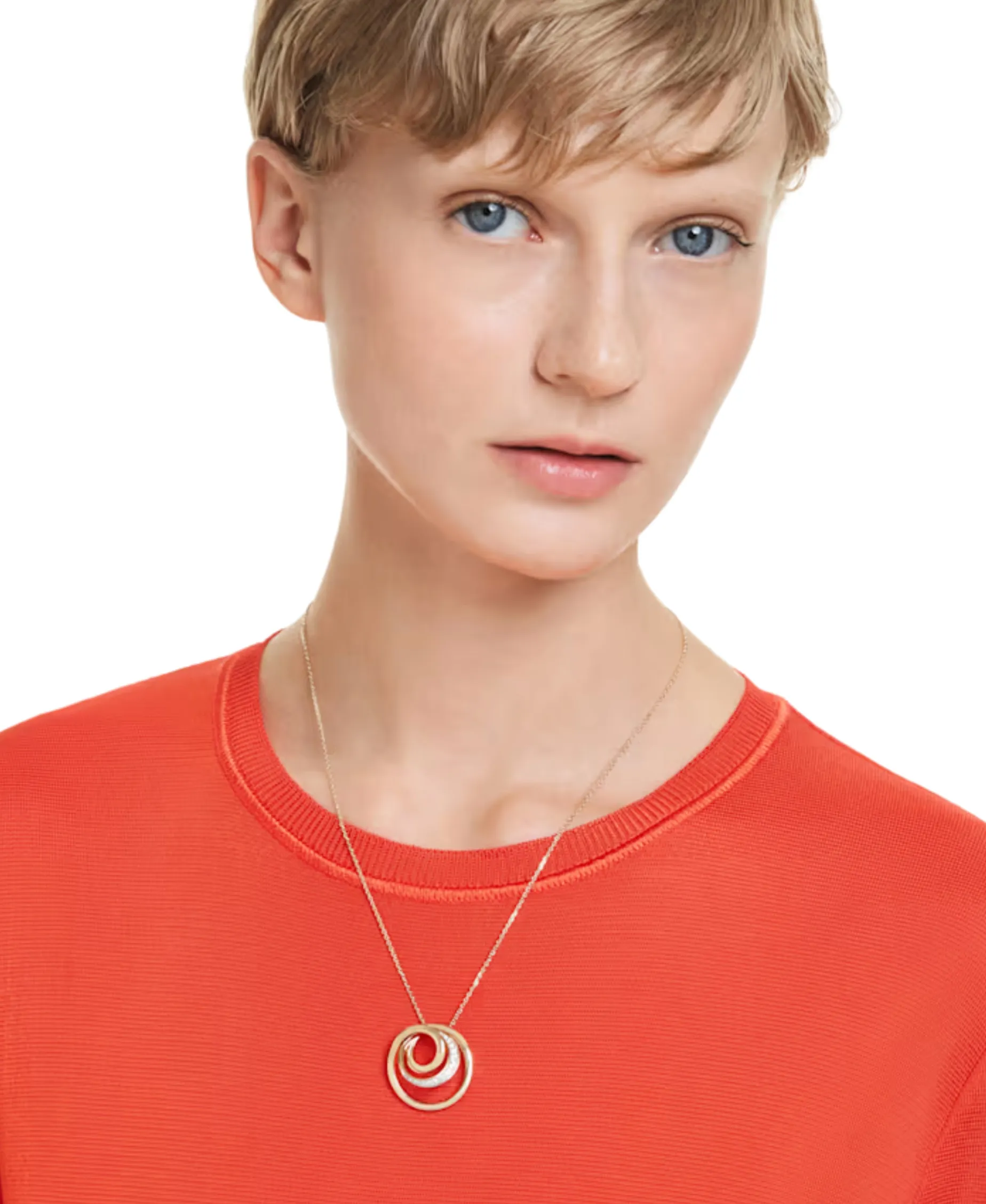Collar Hyperbola SWAROVSKI Talla Redonda Blanco Baño Tono Oro | 5740410