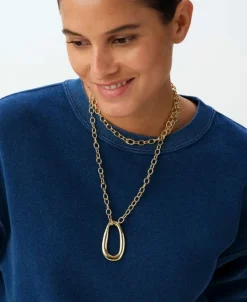 Collar Largo Abbesses AGATHA París Eslabón Dorado | 02680443-157-TU
