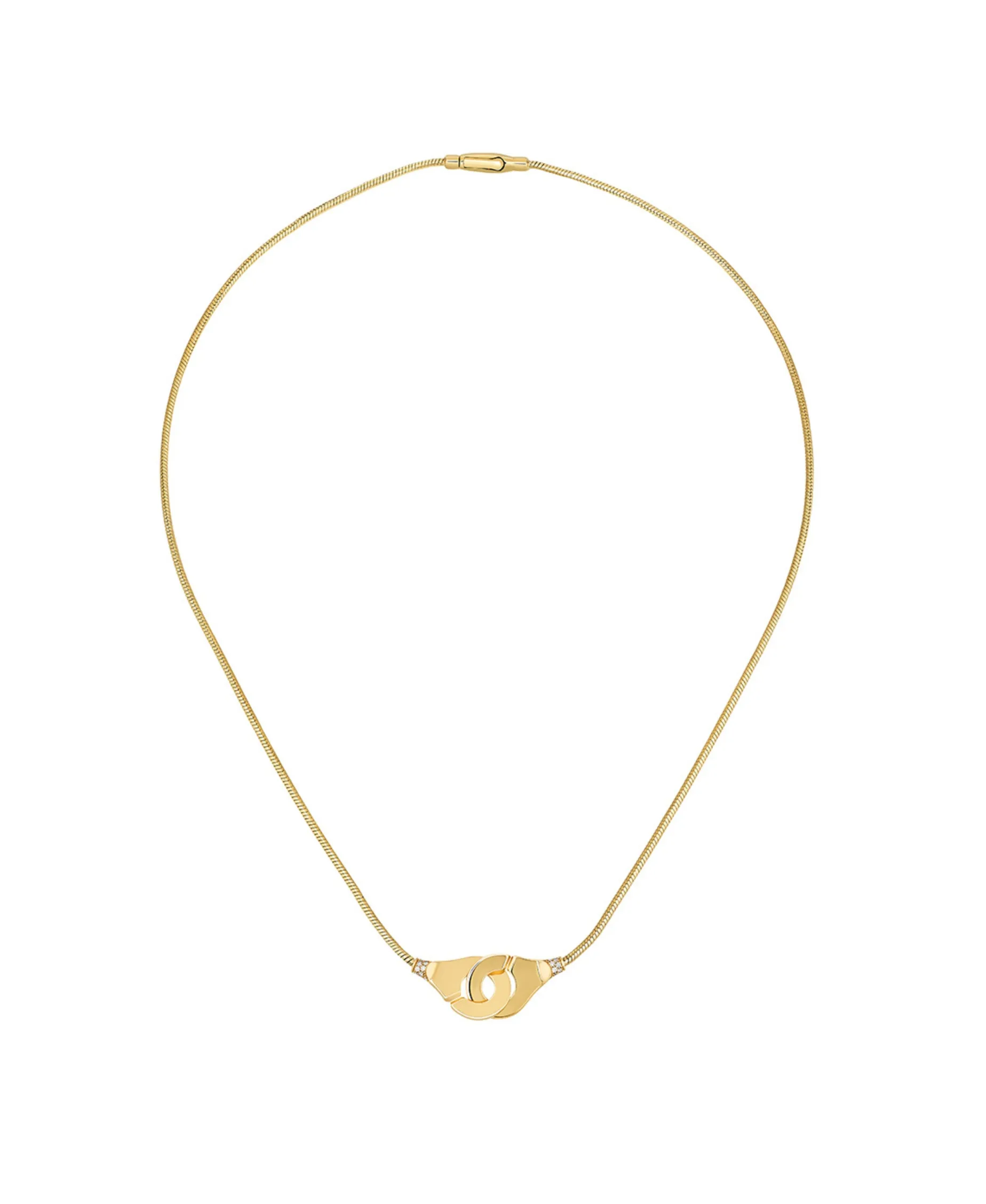 Collar Menottes Dinh Van R12 en Oro Amarillo y Diamantes - 652611