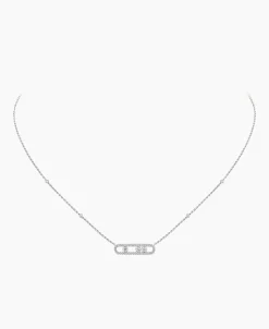 Collar Messika Baby Move Pavé Oro blanco | 04322-WG