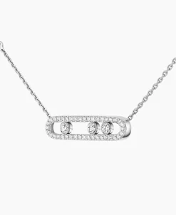 Collar Messika Baby Move Pavé Oro blanco | 04322-WG