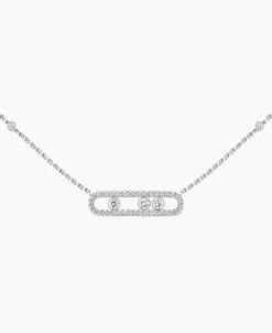 Collar Messika Baby Move Pavé Oro blanco | 04322-WG