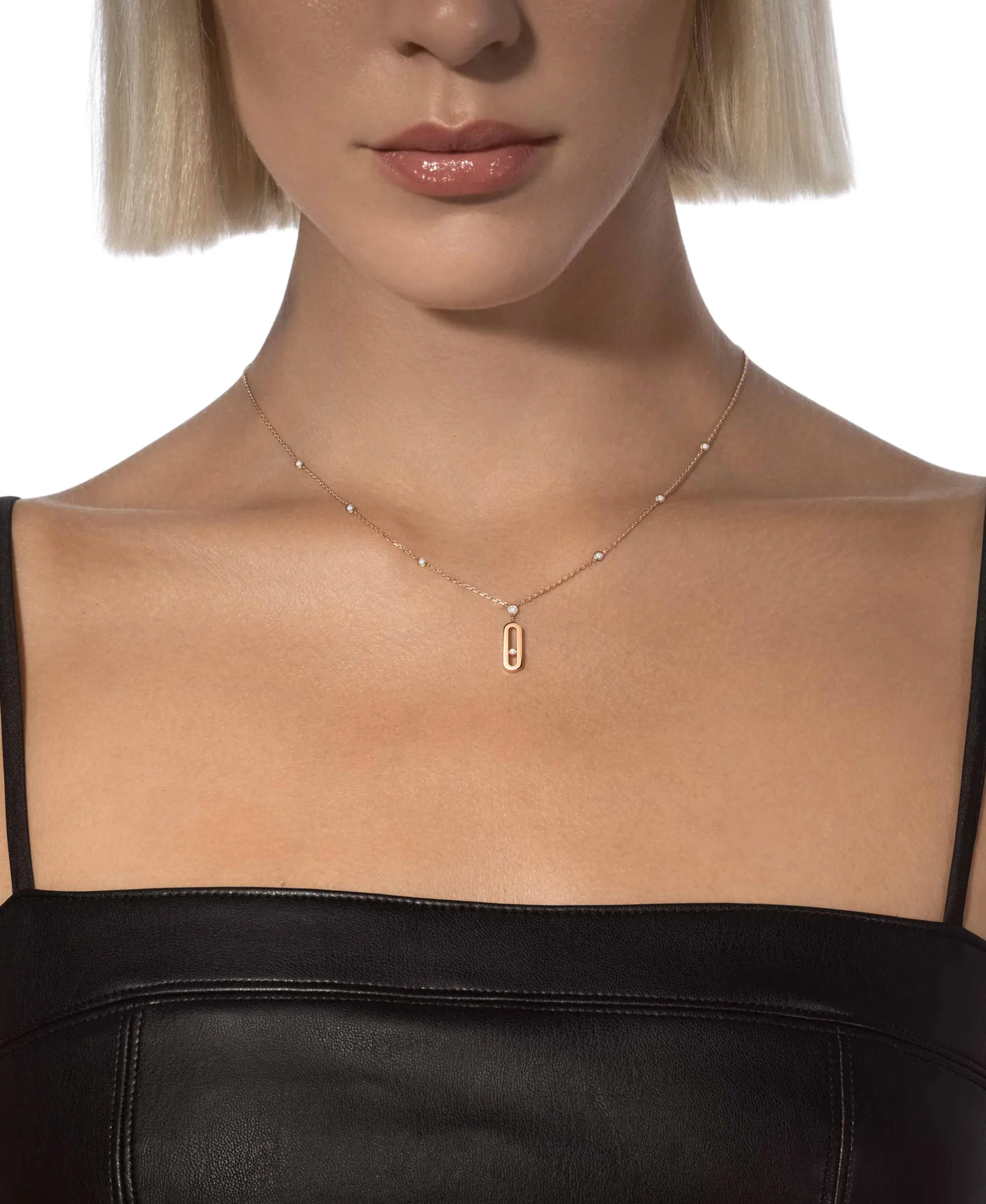 Collar Messika Largo Move Uno Oro Rosa | 10111-PG