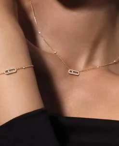 Collar Messika Move Uno Pavé Oro Rosa | 04708-PG