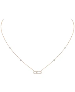 Collar Messika Move Uno Pavé Oro Rosa | 04708-PG