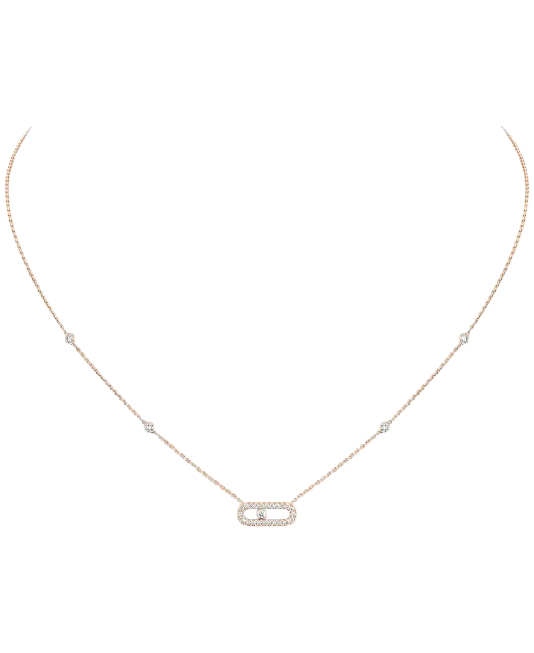 Collar Messika Move Uno Pavé Oro Rosa | 04708-PG