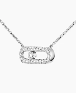 Collar Messika Move Uno Pavé Oro Blanco | 04708-WG