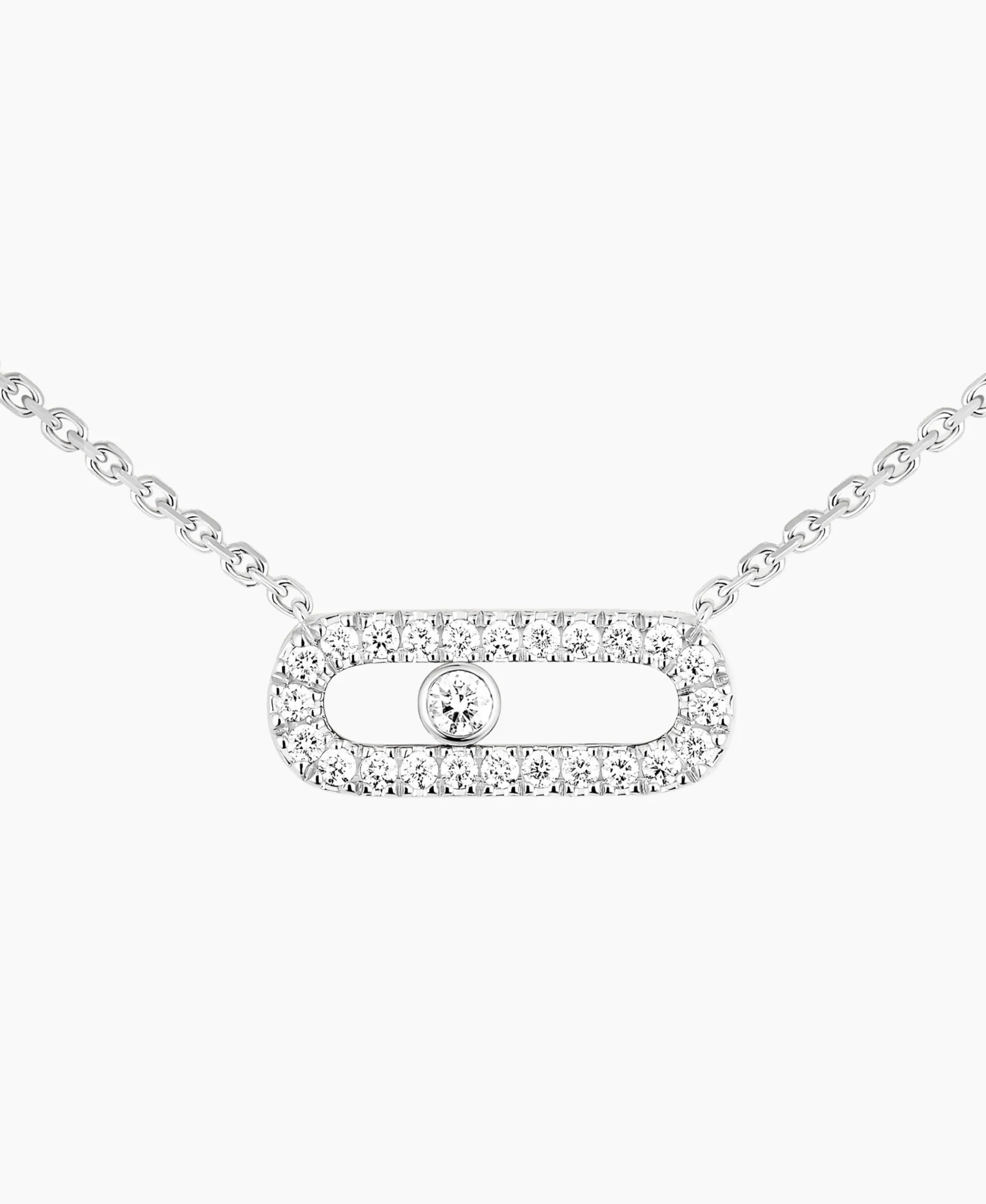 Collar Messika Move Uno Pavé Oro Blanco | 04708-WG