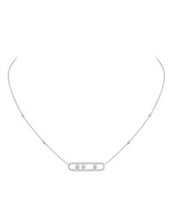 Collar Messika Oro Blanco Diamante Move Pavé | 03994-WG