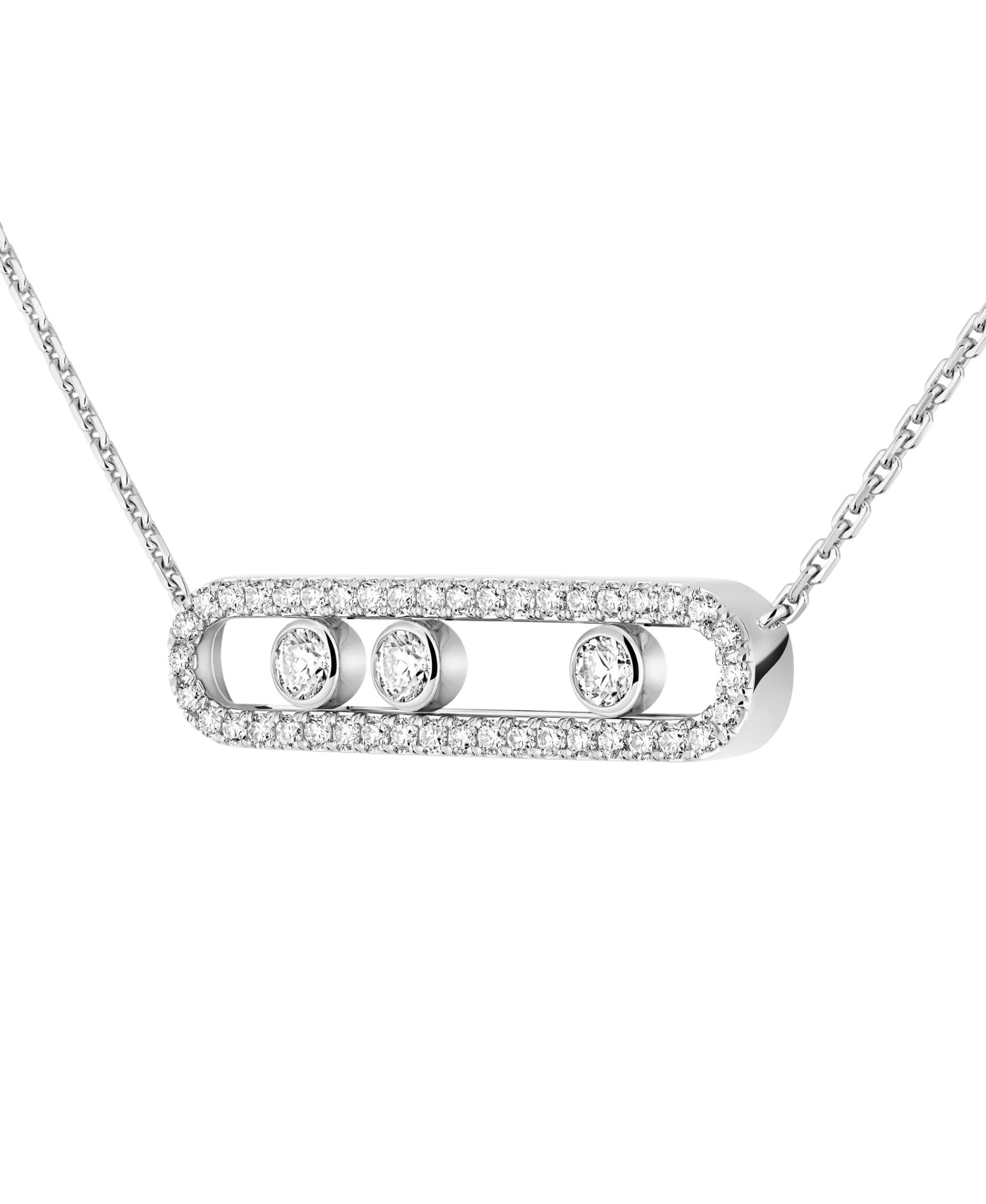 Collar Messika Oro Blanco Diamante Move Pavé | 03994-WG