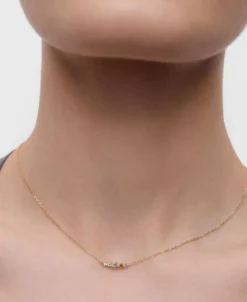 Collar Multicolor Estela PDPAOLA Plata con Baño de Oro 18K y Circonitas Multicolor | CO01-B60-U