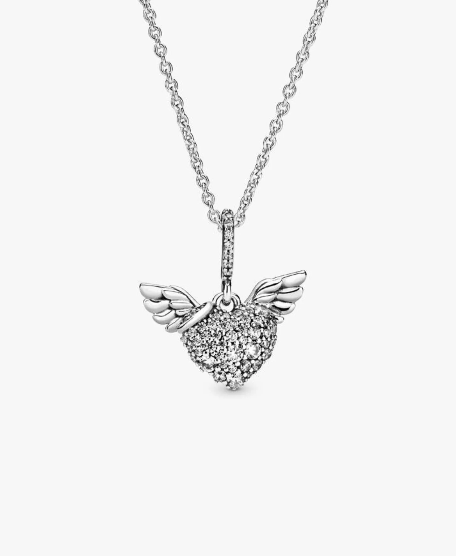 Collar Pandora Corazón y Alas de Ángel en Pavé | 398505C01