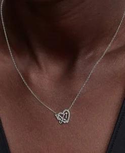 Collar Pandora Corazón y Mariposa Entrelazados | 394477C01-45