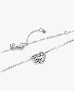 Collar Pandora Corazón y Mariposa Entrelazados | 394477C01-45