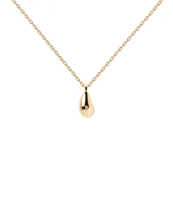 Collar PDPAOLA Mini Drop Plata Baño Oro | CO01-497-U