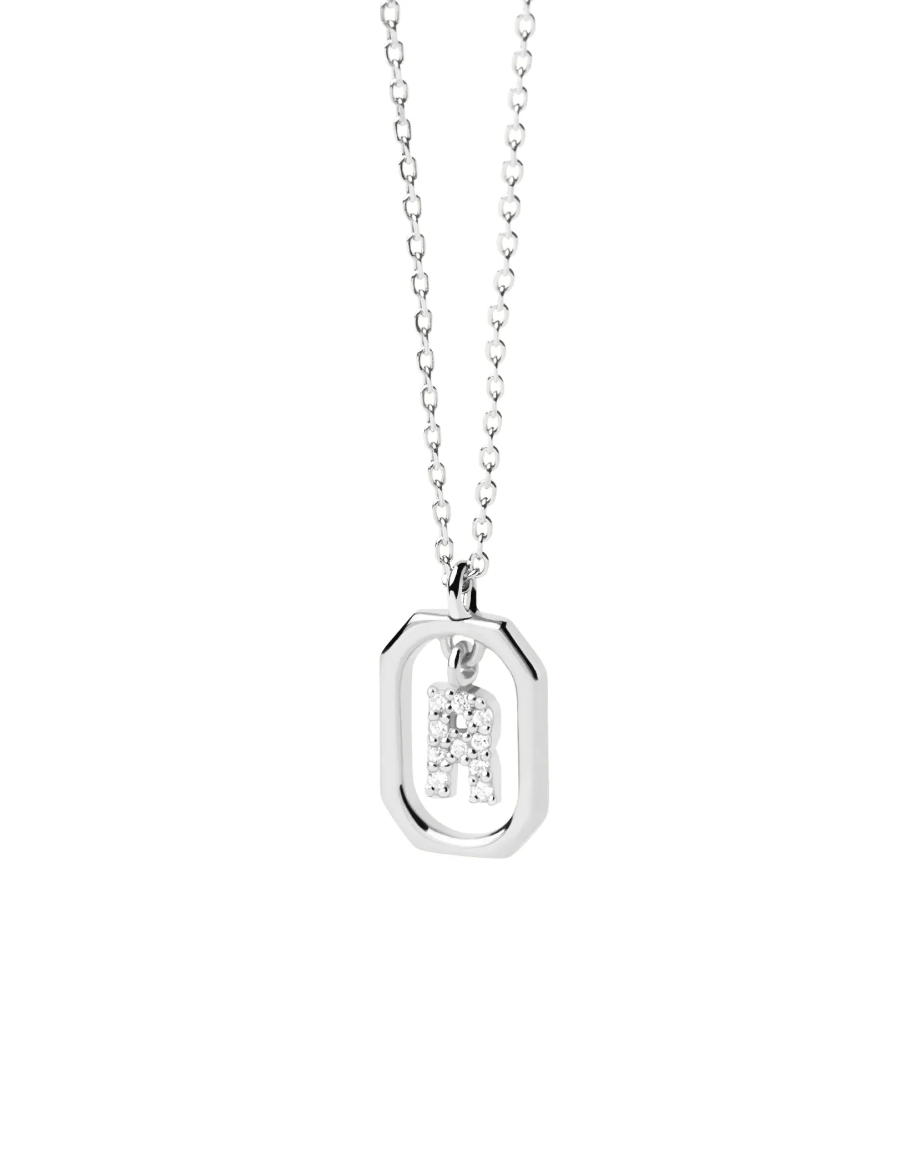 Collar PDPAOLA Mini Letter R Plata | CO02-529-U