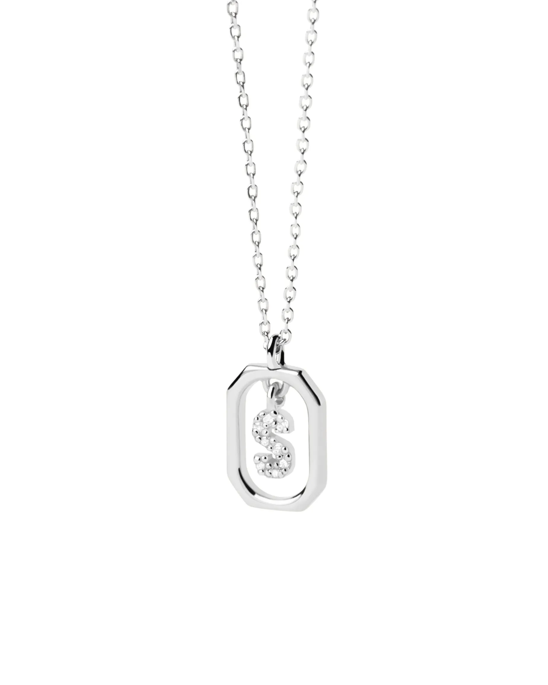 Collar PDPAOLA Mini Letter S Plata | CO02-530-U