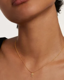 Collar PDPAOLA Mini Llave Plata Baño Oro | CO01-486-U