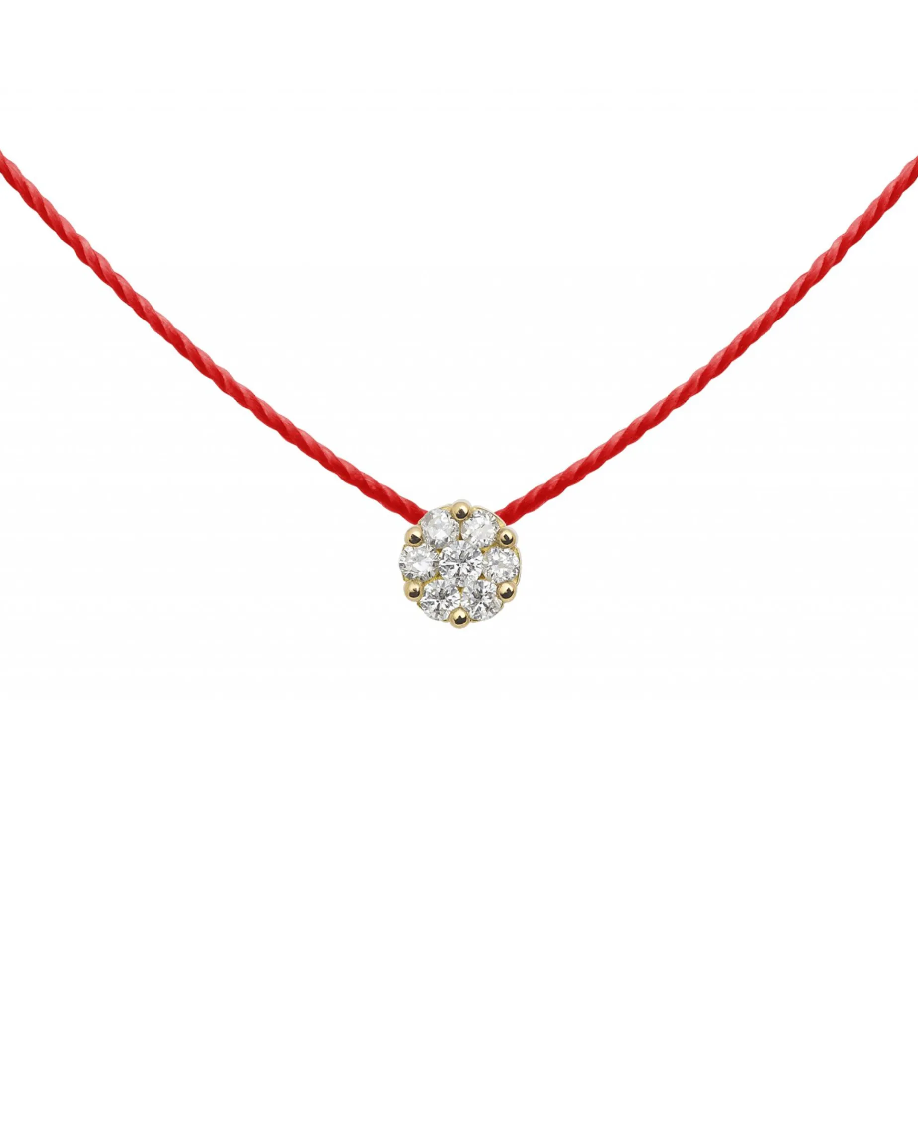 Collar Redline Illusion Diamante Oro Amarillo Hilo Rojo | 20A J