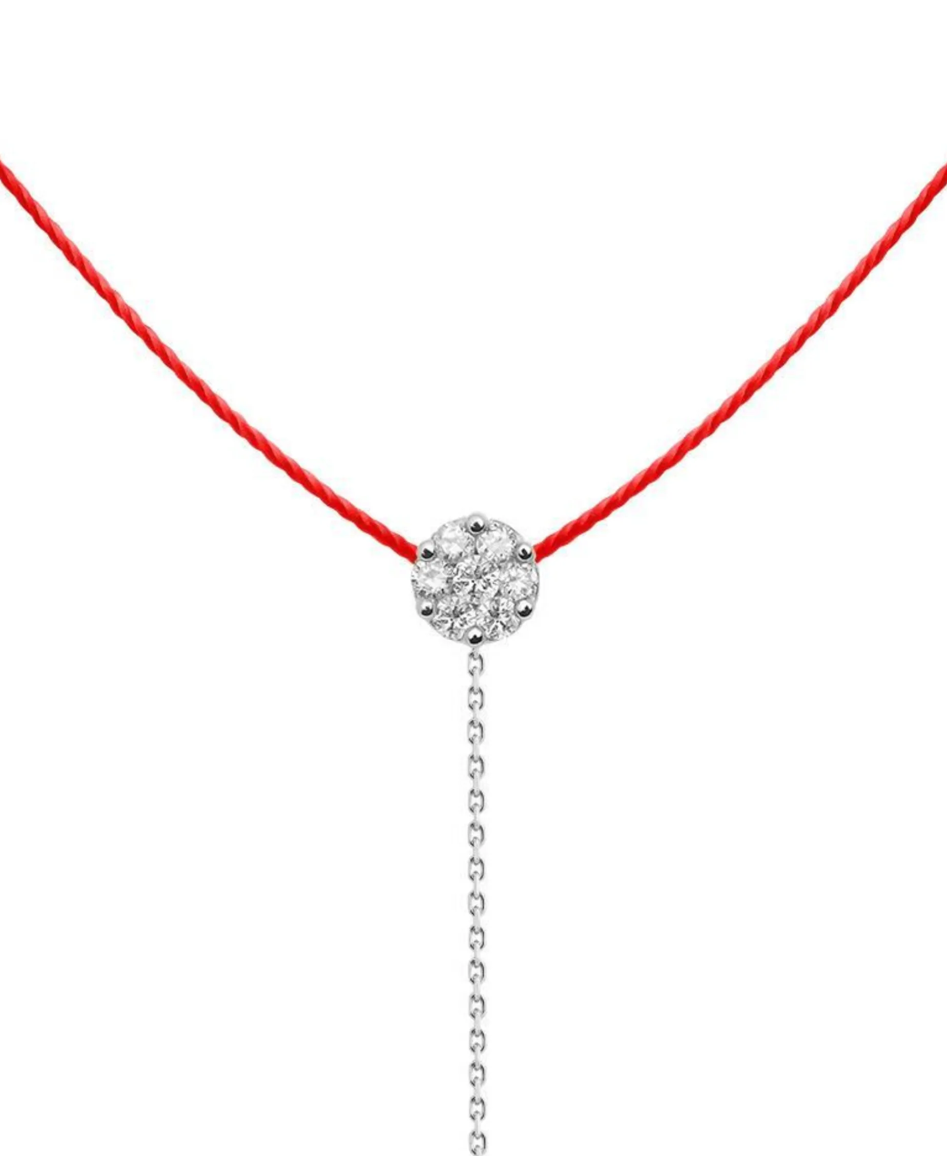 Collar Redline Illusion Seduction Oro Blanco Hilo Rojo | 892B