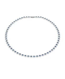 Collar Una Angelic SWAROVSKI Talla Redonda Azul Baño de Rodio | 5733402