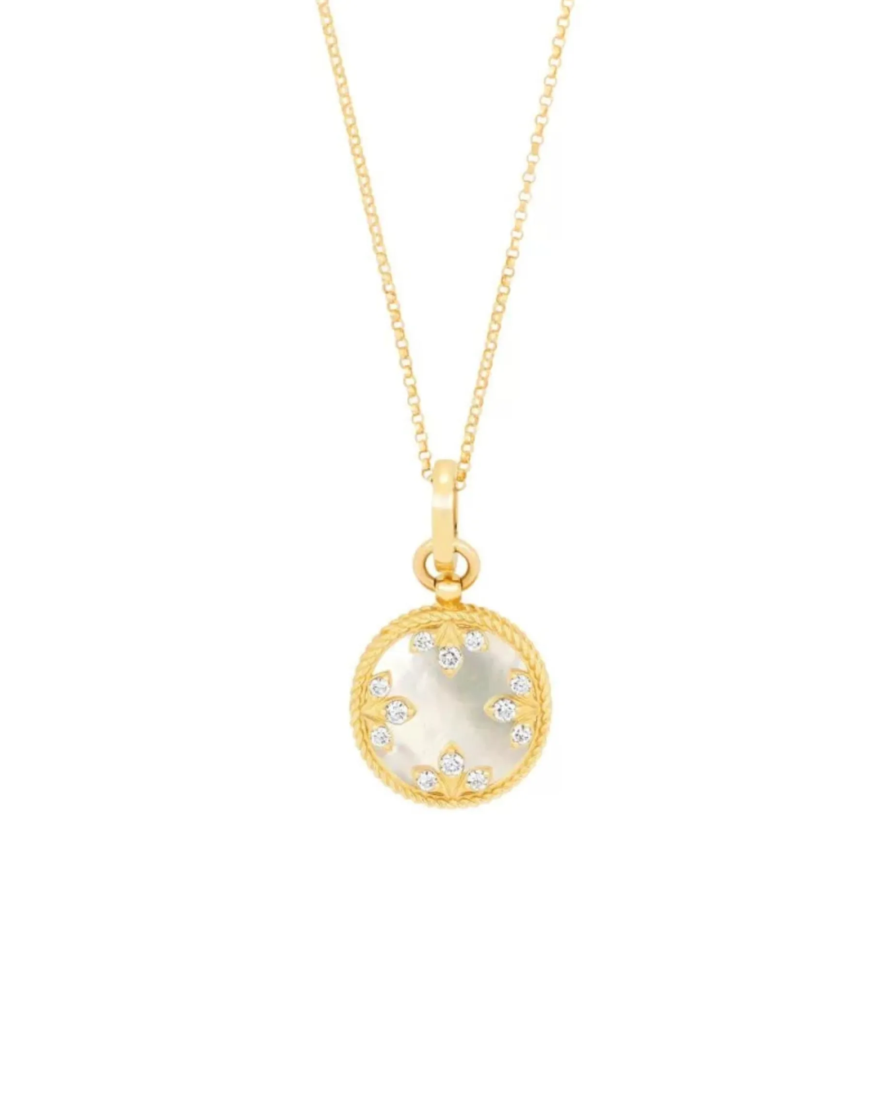 Collar Venetian Medallions Roberto Coin en Oro Amarillo con Nácar y Diamantes - ADV888CL2411_Y_045