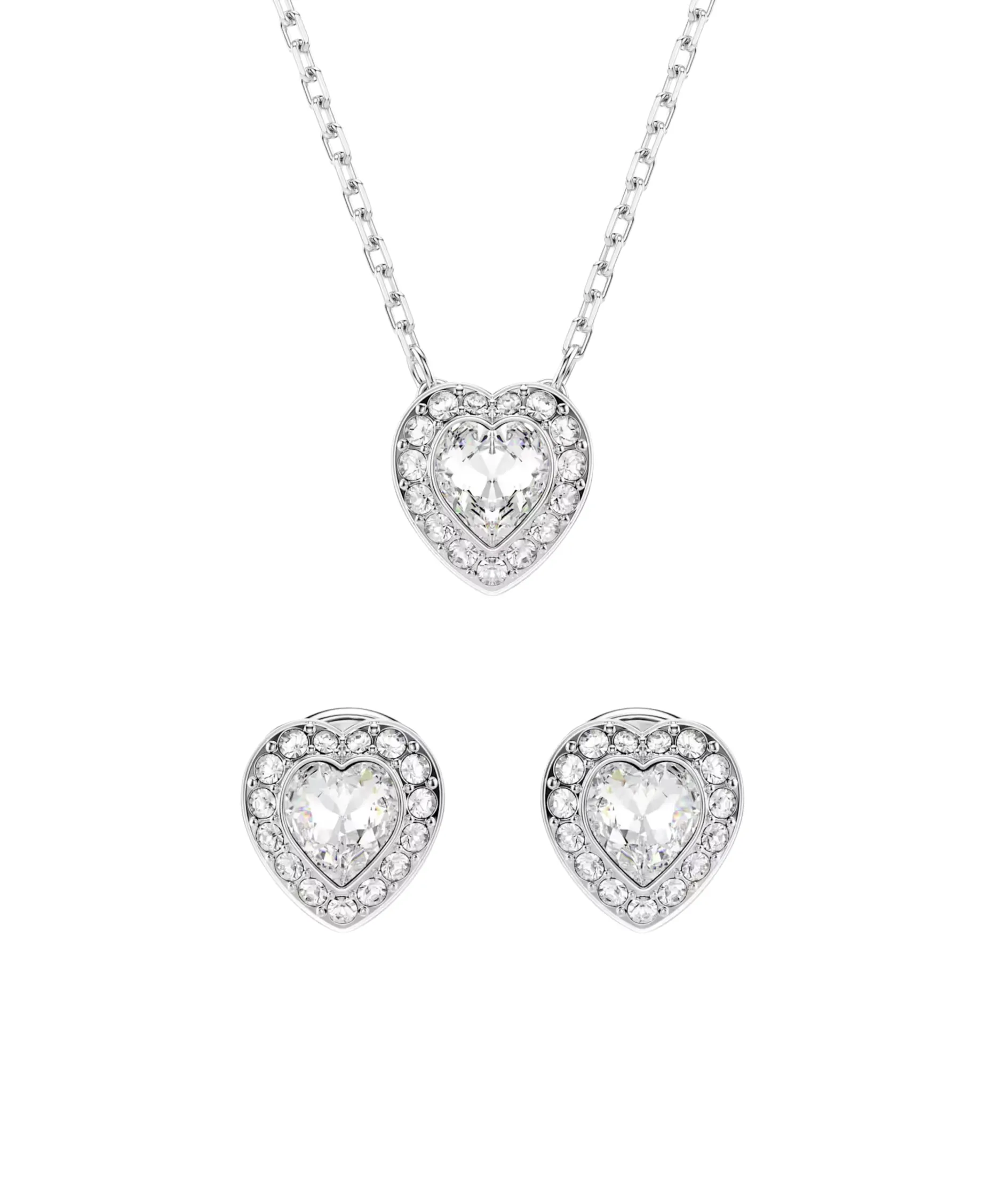 Conjunto Corazón Ariana Grande x Swarovski Baño de rodio Cristales y Circonitas | 5720849