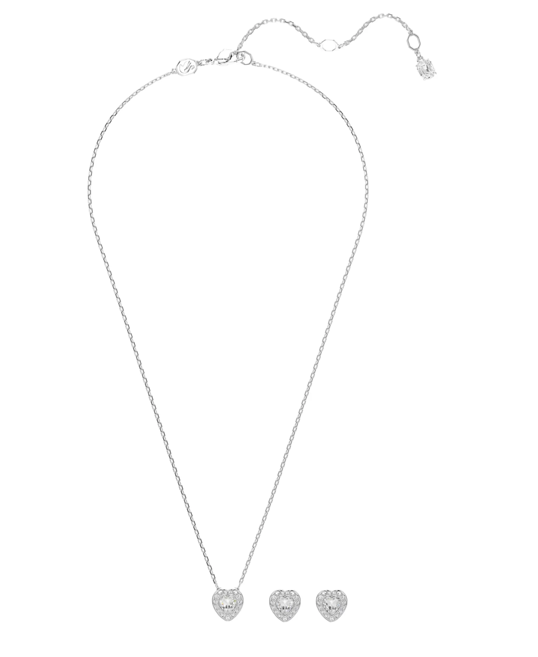 Conjunto Corazón Ariana Grande x Swarovski Baño de rodio Cristales y Circonitas | 5720849