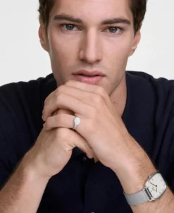 Daniel Wellington Marlon Linen Sterling 32 x 36,3 mm - DW00100814
