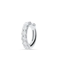 Ear Cuff Individual con Diamantes en Oro Blanco