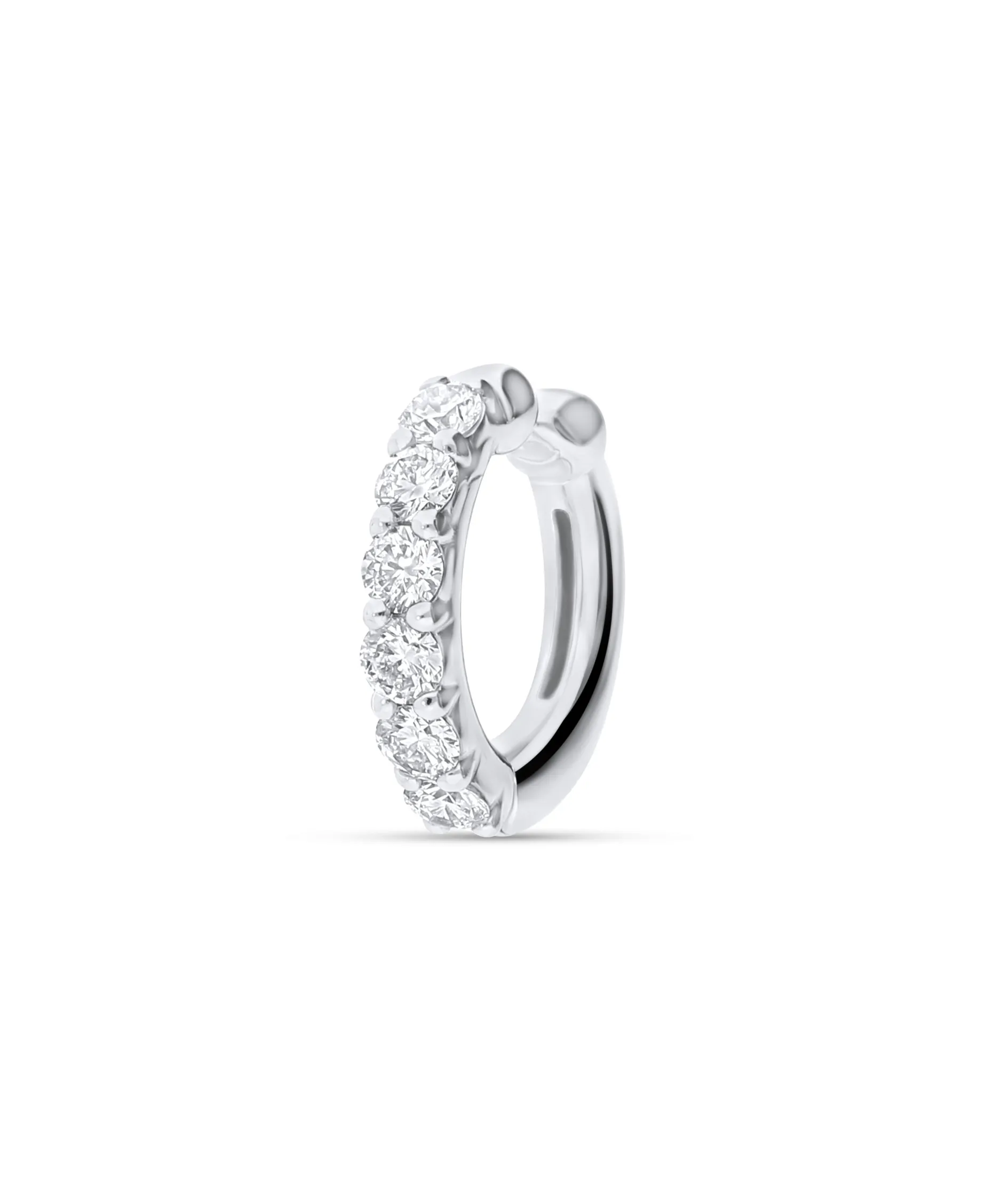 Ear Cuff Individual con Diamantes en Oro Blanco
