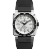 El Bell & Ross BR-03 92 Diver White 42 mm | BR0392-D-WH-ST/SRB