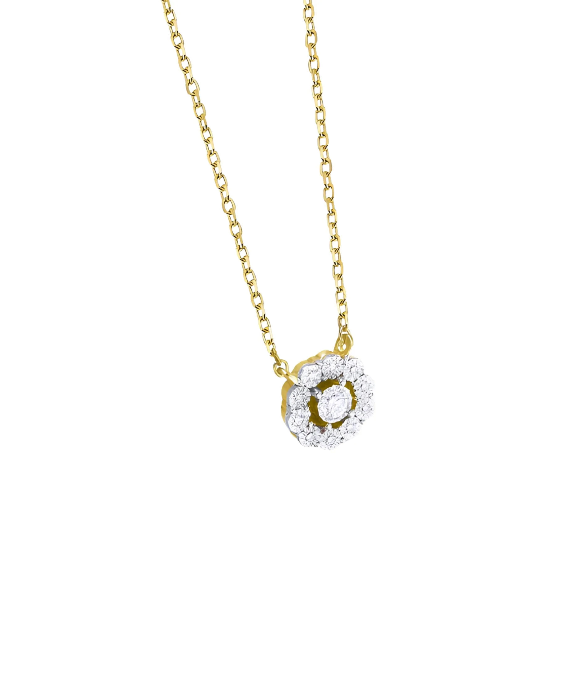 Gargantilla Cadena Roseta LECARRÉ Oro Bicolor con Diamantes | GD178OA.00