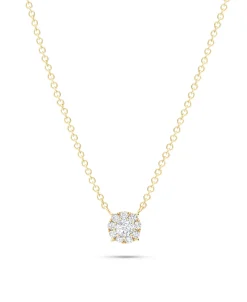 Gargantilla con Roseta de Diamantes en Oro Amarillo
