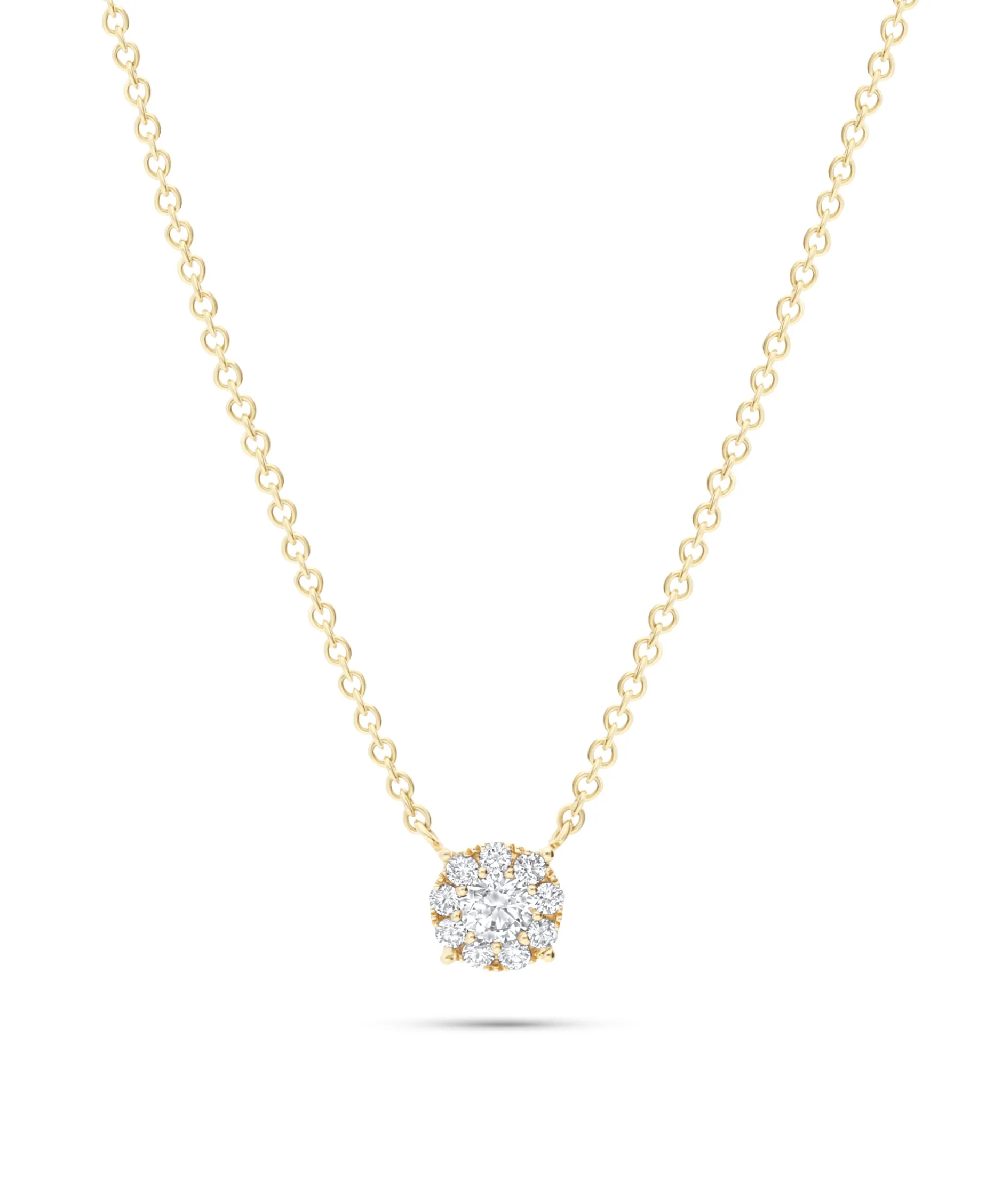 Gargantilla con Roseta de Diamantes en Oro Amarillo