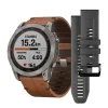GARMIN Fēnix 7X Sapphire Solar 51 mm Titanio con Correa de Cuero | 010-02541-19
