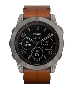GARMIN Fēnix 7X Sapphire Solar 51 mm Titanio con Correa de Cuero | 010-02541-19